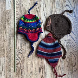 Three 100% Wool Hats